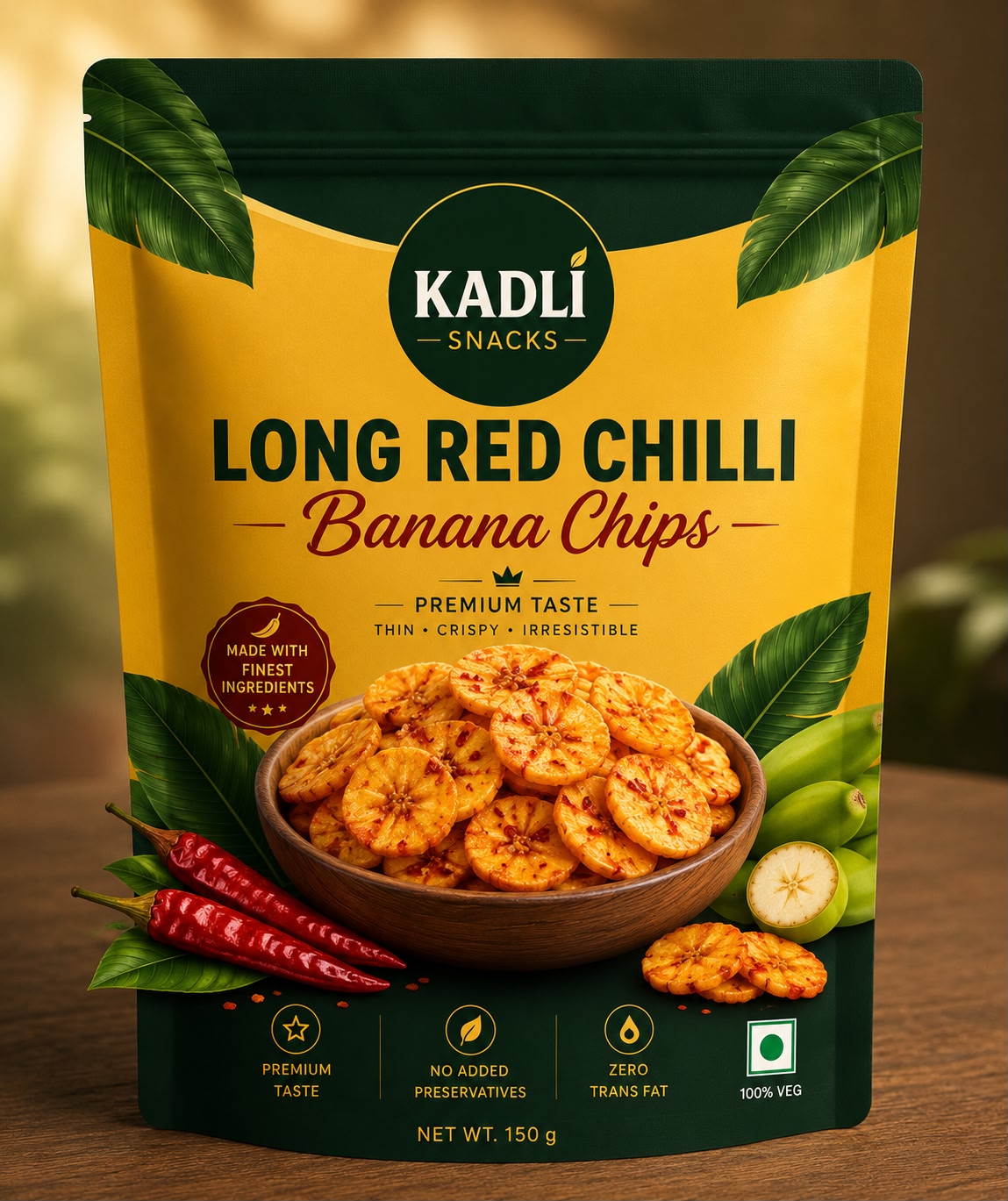 Long Red Chilli Banana Chips